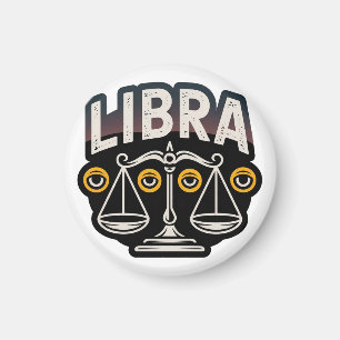 Mystisches Libra-Sternzeichen-Emblem Magnet