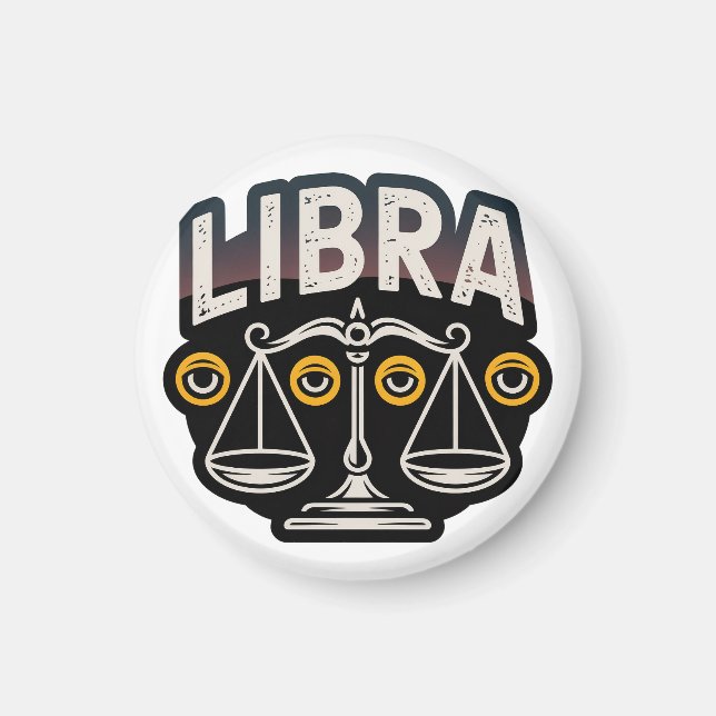 Mystisches Libra-Sternzeichen-Emblem Magnet (Vorne)