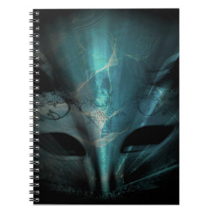 Mystisches Masken-Spiralnotizbuch Notizblock