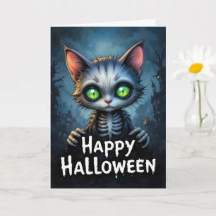 Mystisches Mit Augen Katzen Halloween verzauberter Karte