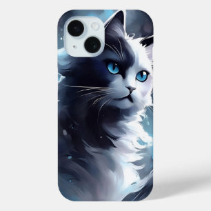 Mystisches Schwarz und Weiße Kitten Wasserfarbka Case-Mate iPhone Hülle