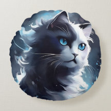 Mystisches Schwarz und Weiße Kitten | Wasserfarbka
