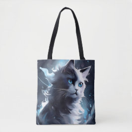 Mystisches Schwarz und Weiße Kitten | Wasserfarbka Tasche