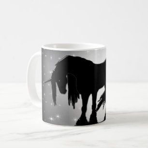 Mystisches Schwarzes Einhorn (Hasenmond) Kaffeetasse