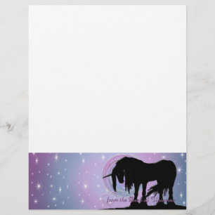 Mystisches Schwarzes Einhorn (Pastellwirl)