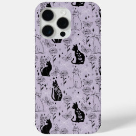 Mystisches Schwarzes Katzen- und Schmetterlingsmus Case-Mate iPhone Hülle