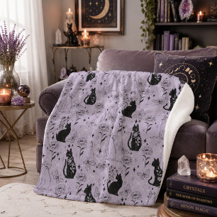 Mystisches Schwarzes Katzen- und Schmetterlingsmus Sherpadecke