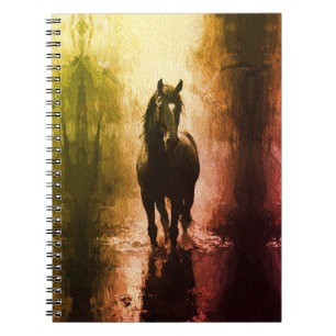 Mystisches Schwarzes Pferd - Dunkle Fantasie Pferd Notizblock