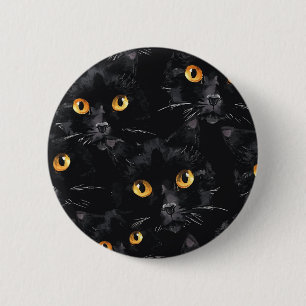 Mystisches Schwarzkatzenaugen-Muster Button