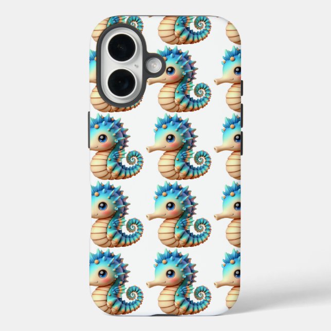Mystisches Seepferd im Ozean iPhone 16 Hülle (Rückseite)