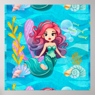 Mystisches Sirenendesign Poster