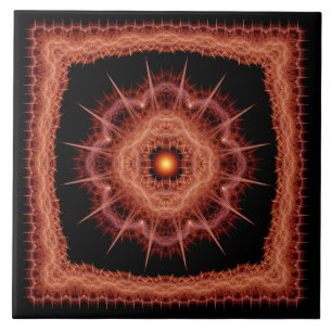 Mystisches, stacheliges Muster des Fraktals Fliese