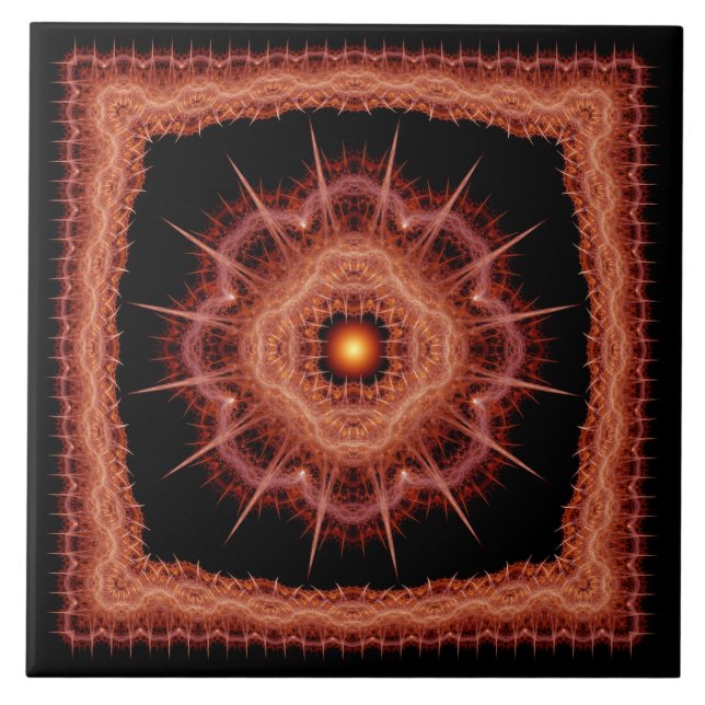 Mystisches, stacheliges Muster des Fraktals Fliese (Vorderseite)