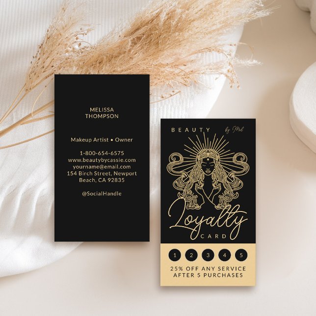 Mystisches Tarot Makeup Haarbängel Monogram Gold B Treuekarte (tarot loyalty card goddess beauty makeup hair nails lashes stylist beautician beauty wellness yoga)
