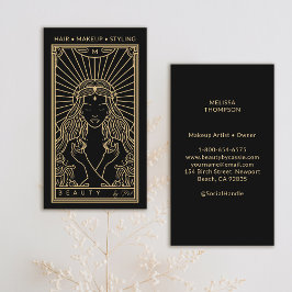 Mystisches Tarot Makeup Haarbängel Monogram Gold B Visitenkarte