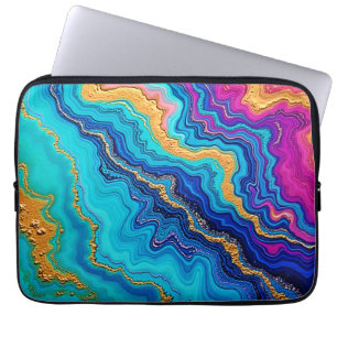 Mystisches Teal- und Gold-Energie Laptopschutzhülle