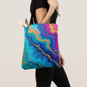 Mystisches Teal- und Gold-Energie Tasche