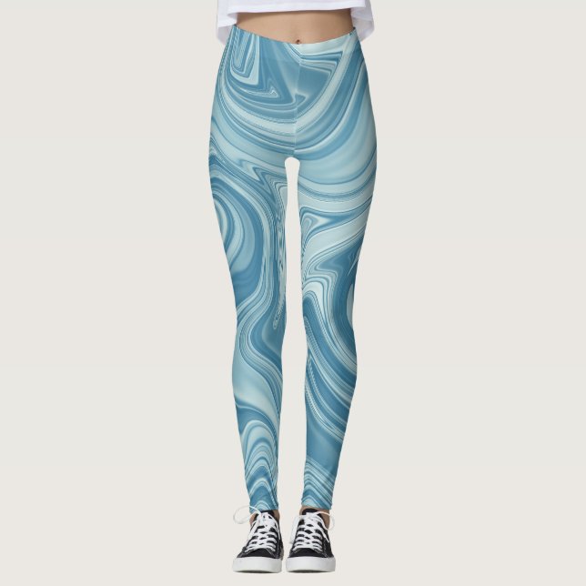 Mystisches Wasserbild blaue Farbgestaltung Leggings (Vorderseite)