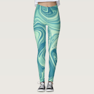 Mystisches Wasserbild blaue Farbgestaltung Leggings
