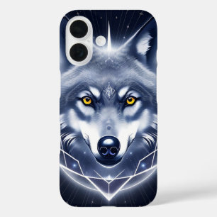 Mystisches Wolf-Porträt Kunst iPhone 16 Hülle