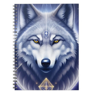 Mystisches Wolf-Porträt Kunst Notizblock