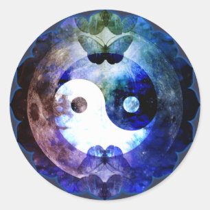 Mystisches Yin Yang, Runder Aufkleber