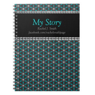 MyStory Aquamarin+Black Geometry Energy Custom Not Notizblock