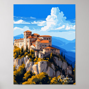 Mystras Greece Vintage-Reisebeispiele Poster