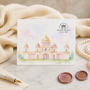 Mysur-Palast Indien Souvenir Aquarell Feiertagspostkarte
