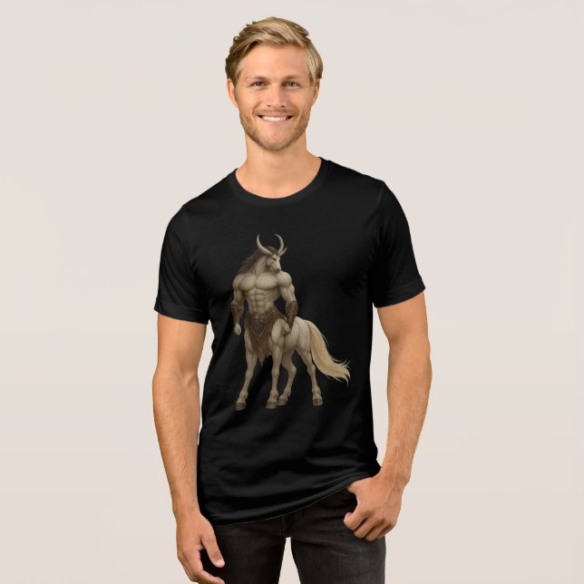Mythic Centaur Warrior Fantasy Art Tri-Blend Shirt (Vorderseite voll)