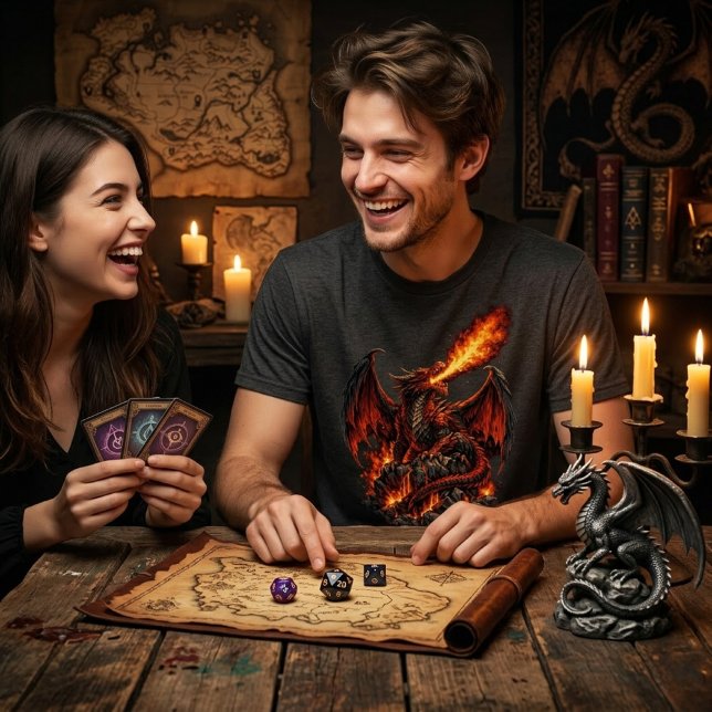 Mythic Realms Fire Dragon Graphic T-Shirt (Von Creator hochgeladen)