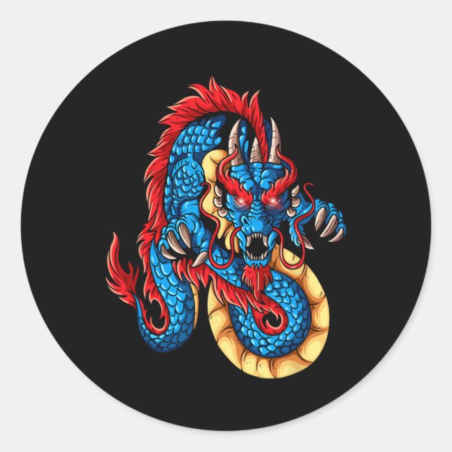 Mythical Creatures China New Year Chinese New Year Runder Aufkleber (Vorderseite)