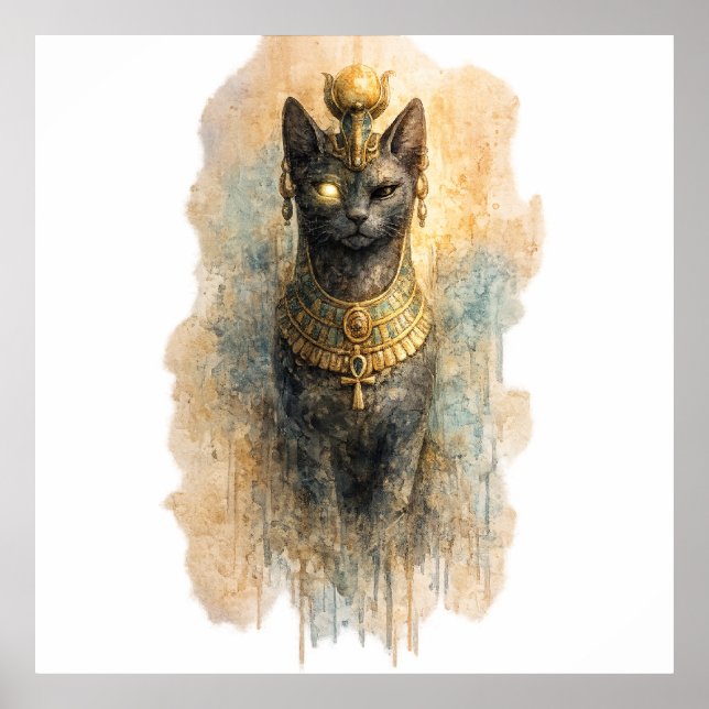 Mythical Egyptian Cat Ancient Fantasy Feline Poster (Vorne)