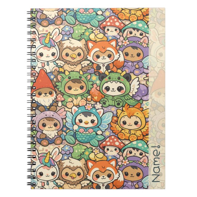Mythical Friends Parade | Cute Pastel Magic Custom Notizblock (Vorderseite)