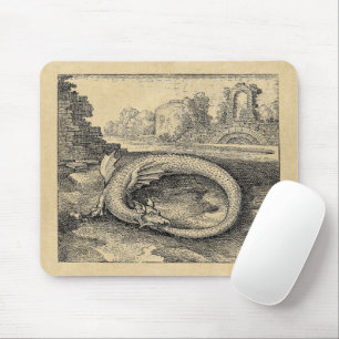 Mythical Ouroboros Dragon Mousepad