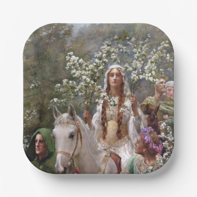 Mythical Queen Guinevere (by John Collier) Pappteller (Vorderseite)