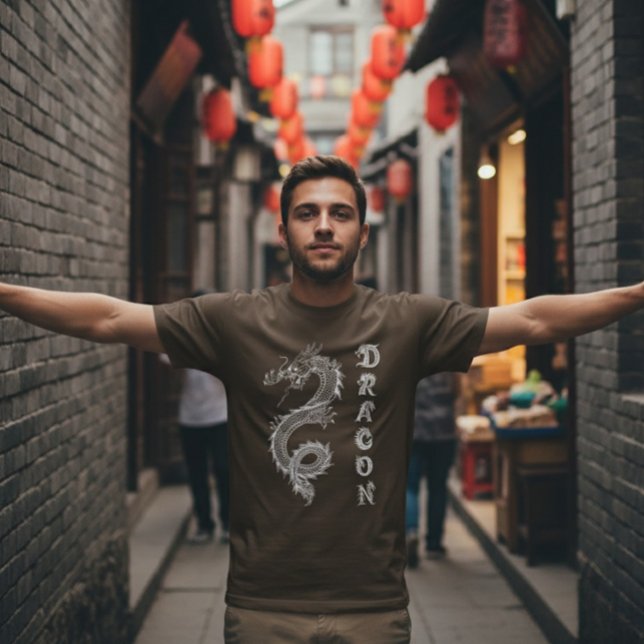 Mythical White Chinese Dragon Dracon T-Shirt (Von Creator hochgeladen)