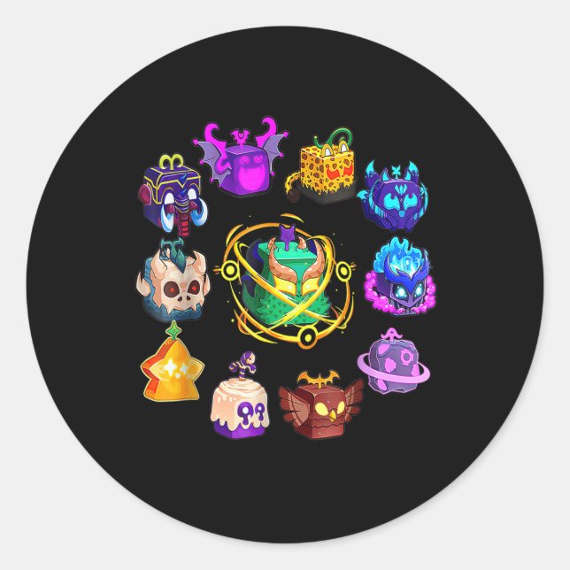 Mythicales-Fruchtrunde des Blox zum Geburtstag Runder Aufkleber (Vorderseite)