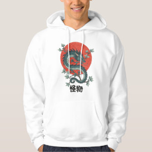 Mythische Bestie steigt unter roter Sonne Hoodie