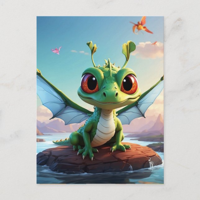 *~* Mythische Fantasie AP48 Kids Dragonfly Cartoon Postkarte (Vorderseite)