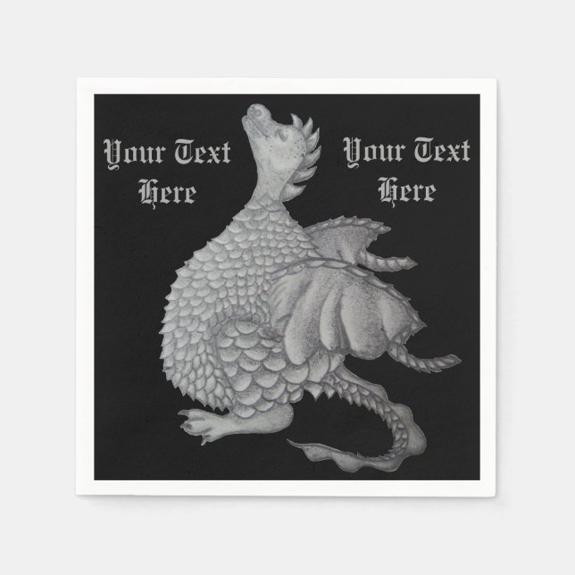Mythische Fantasiewesen niedlicher Graudrache Serviette (Vorderseite)