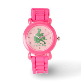 Mythische Fantasiewesen niedlicher grüner Drache Armbanduhr