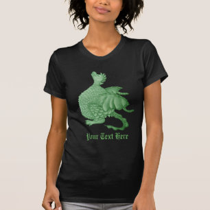 Mythische Fantasiewesen niedlicher grüner Drache T-Shirt