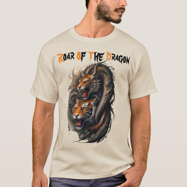 Mythische Fusion: Tiger-Dragon-Power T-Shirt (Vorderseite)