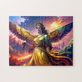Mythische Lady Liberty geflügelte Göttin SciFi Fan