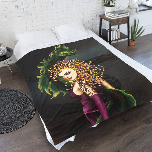Mythische Medusa Griechische Mythologie Schlange G Fleecedecke