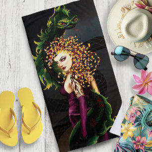 Mythische Medusa Griechische Mythologie Schlange G Strandtuch