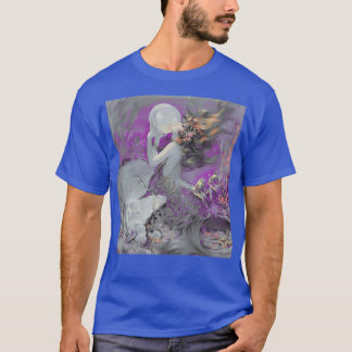 Mythische Meerjungfrau Vintag Retro Lila Lavend au T-Shirt