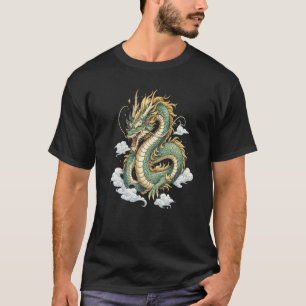 Mythische östliche Drachenwolken-Fantasy-Kunstgest T-Shirt