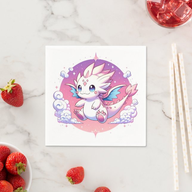 Mythische Pastel Dragon Babydusche Serviette (Beispiel)